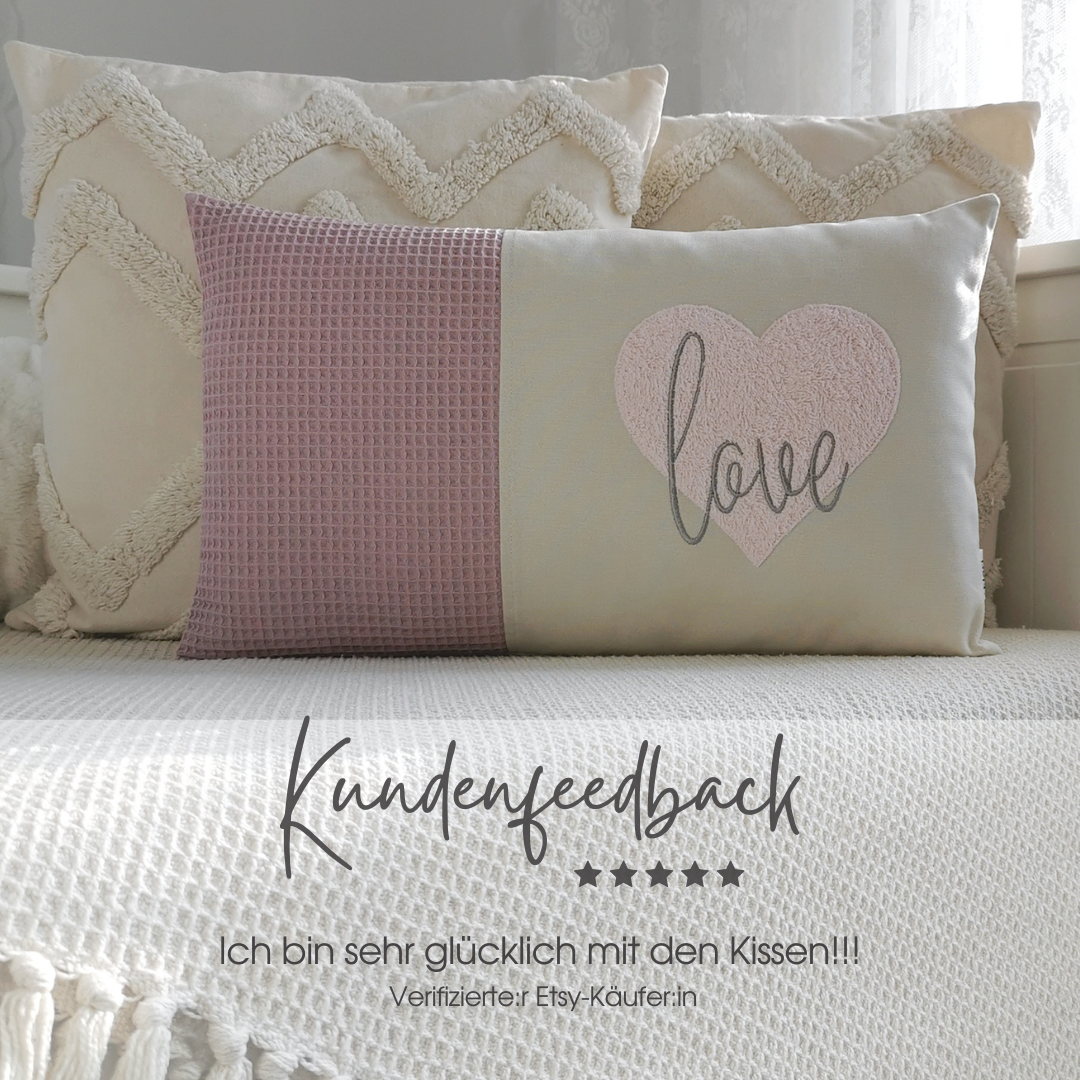 Kissen personalisiert-Kissen mit Namen bestickt-Kinderkissen personalisiert-Namenskissen für Junge Mädchen-Herzkissen personalisiert-Elari Handmade Design