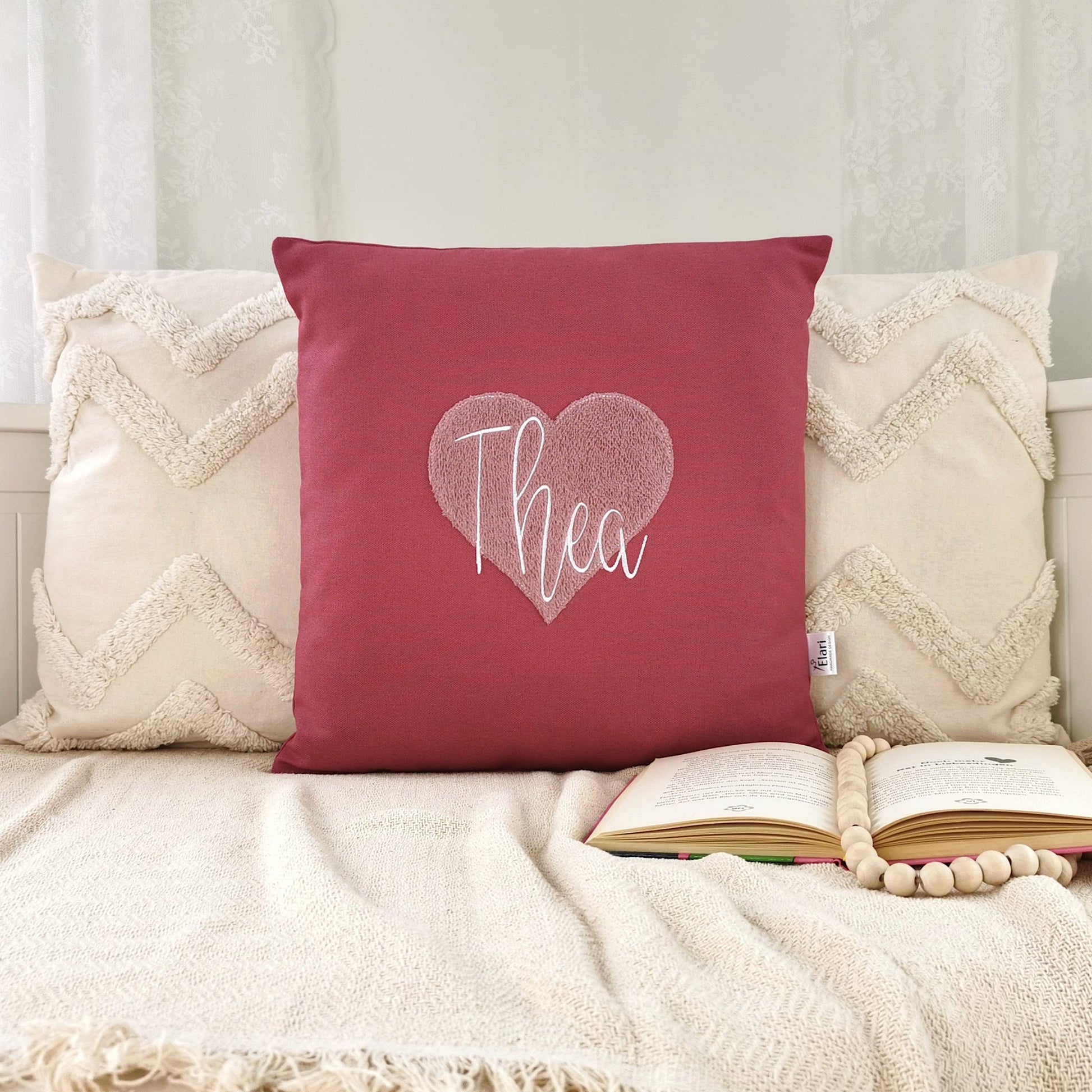 Kissen personalisiert 40x40-Namenskissen Junge Mädchen-Buchstabenkissen-Herzkissen-Kissen mit Namen