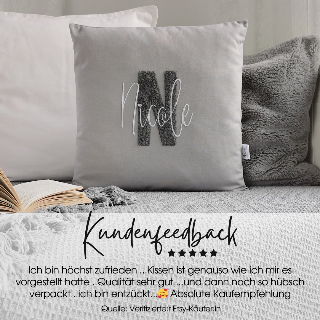 Kissen personalisiert 40x40-Namenskissen Junge Mädchen-Buchstabenkissen-Herzkissen-Kissen mit Namen