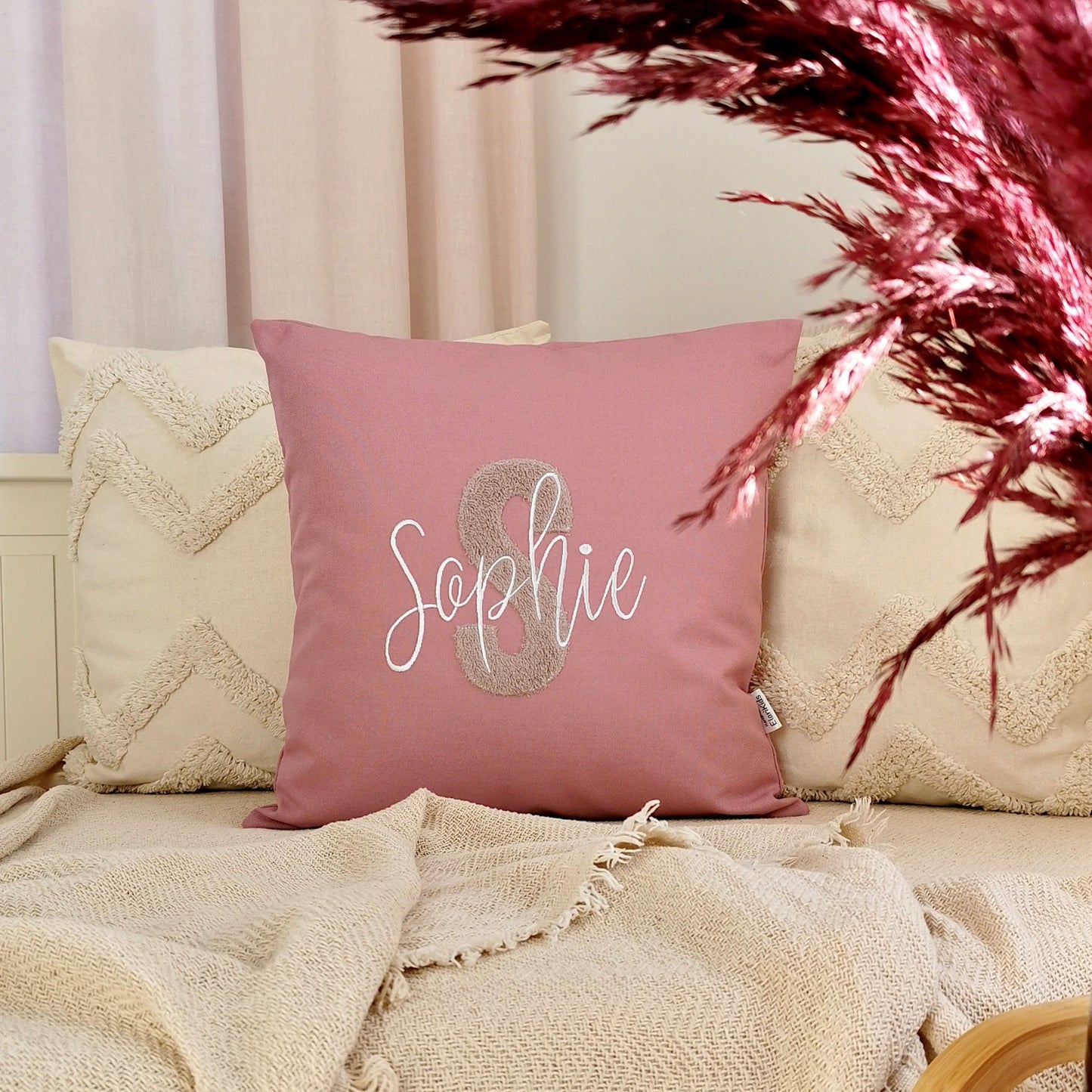 Kissen personalisiert 40x40-Namenskissen Junge Mädchen-Buchstabenkissen-Herzkissen-Kissen mit Namen