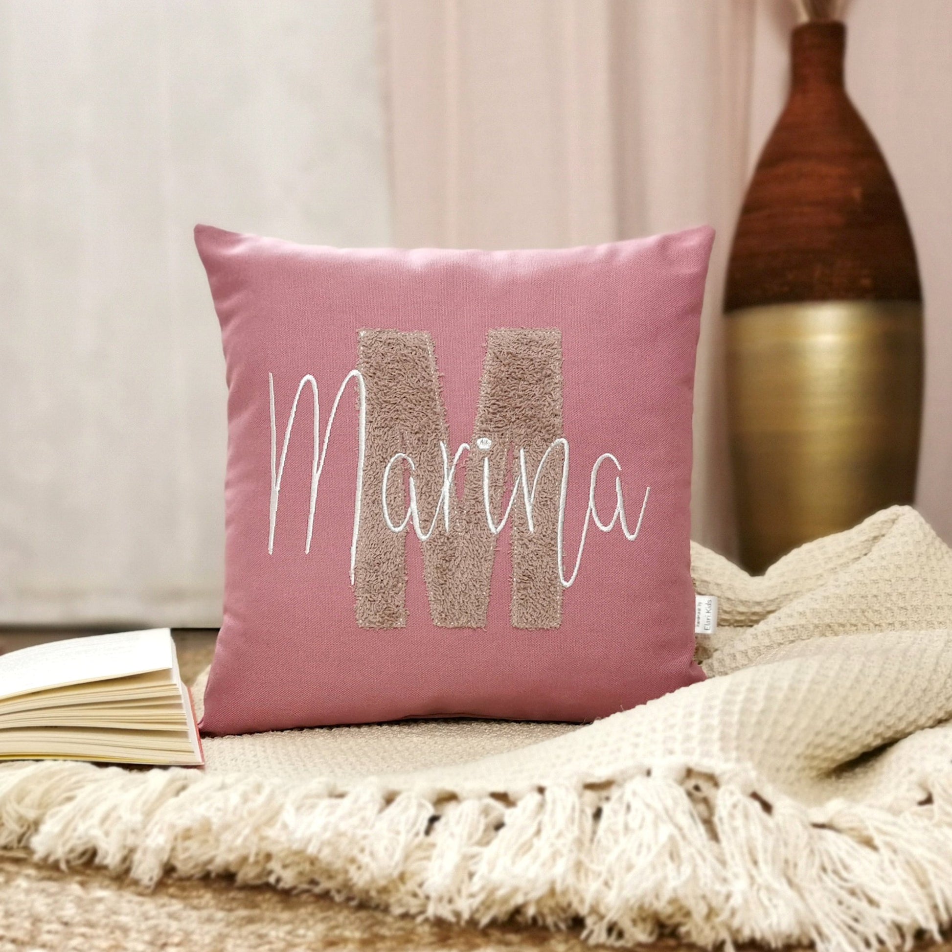 Kissen personalisiert 40x40-Namenskissen Junge Mädchen-Buchstabenkissen-Herzkissen-Kissen mit Namen