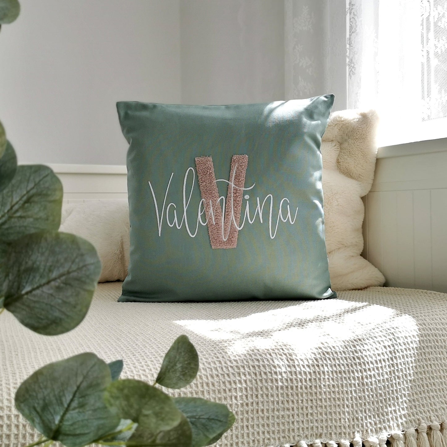 Kissen personalisiert 40x40-Namenskissen Junge Mädchen-Buchstabenkissen-Herzkissen-Kissen mit Namen