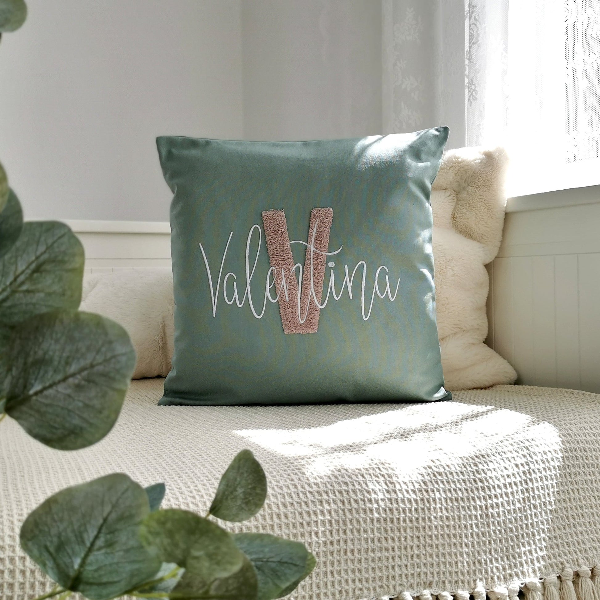 Kissen personalisiert 40x40-Namenskissen Junge Mädchen-Buchstabenkissen-Herzkissen-Kissen mit Namen