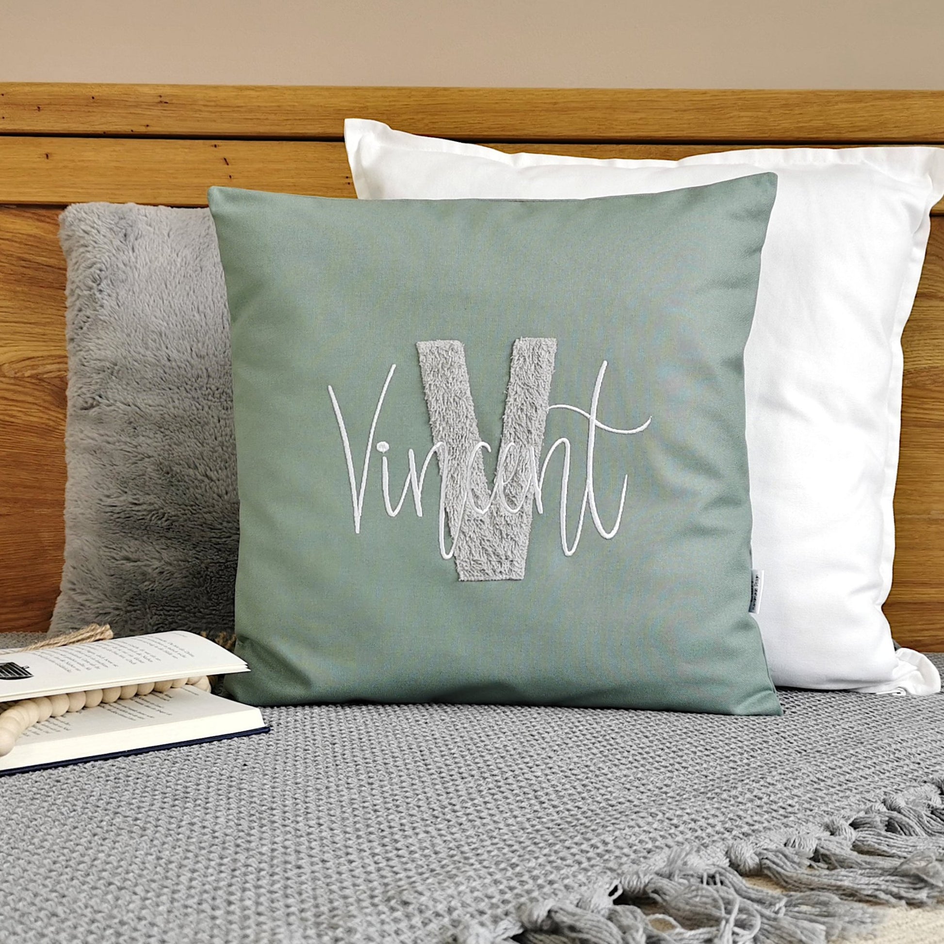 Kissen personalisiert 40x40-Namenskissen Junge Mädchen-Buchstabenkissen-Herzkissen-Kissen mit Namen