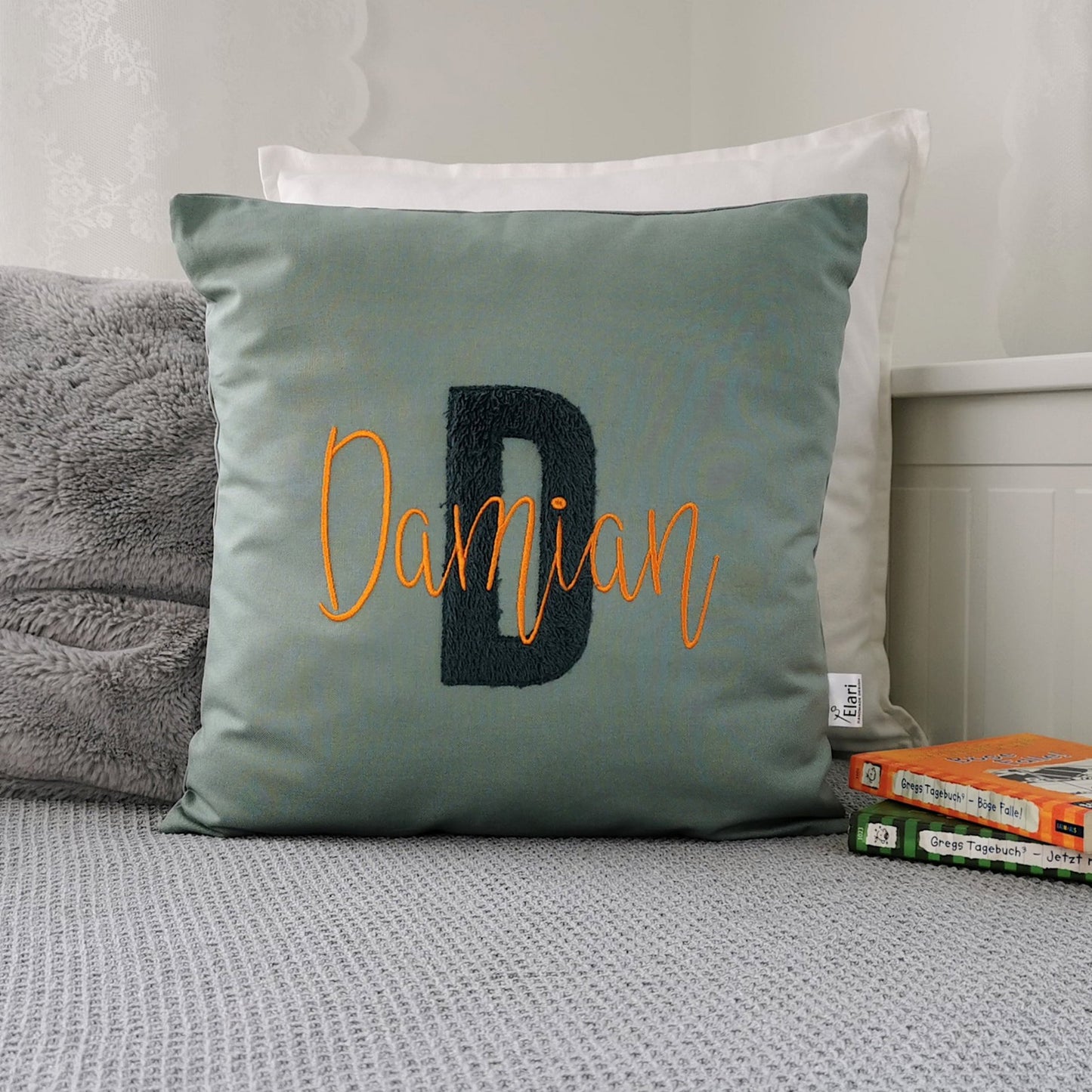 Kissen personalisiert 40x40-Namenskissen Junge Mädchen-Buchstabenkissen-Herzkissen-Kissen mit Namen