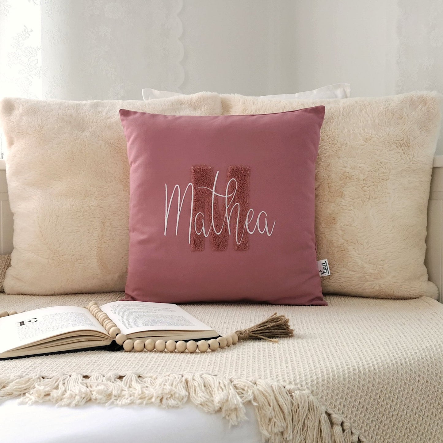 Kissen personalisiert 40x40-Namenskissen Junge Mädchen-Buchstabenkissen-Herzkissen-Kissen mit Namen