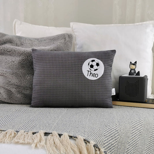 Fußball Kissen mit Namen-Fussball Kissen personalisiert-Geschenk Fußball Fans-Kissen personalisiert Junge-Fußballkissen