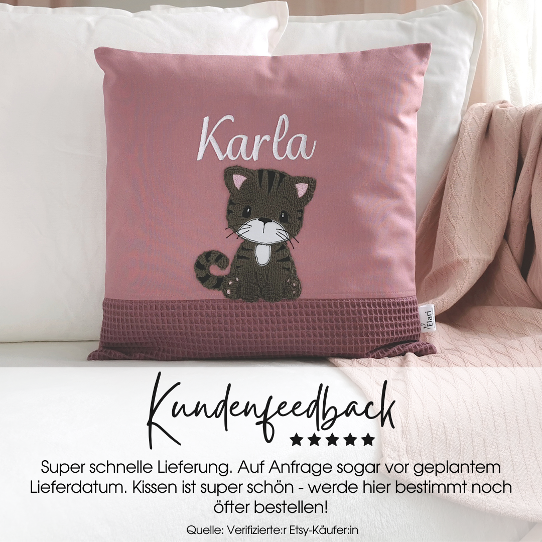 Namenskissen Mauzi-Katze für Mädchen
