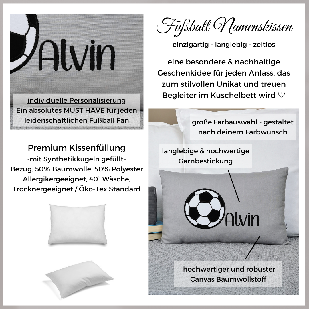 Namenskissen mit Fußball