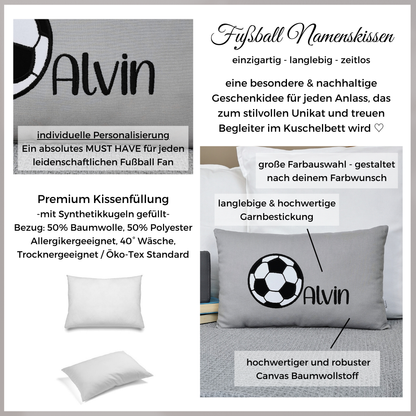 Namenskissen mit Fußball