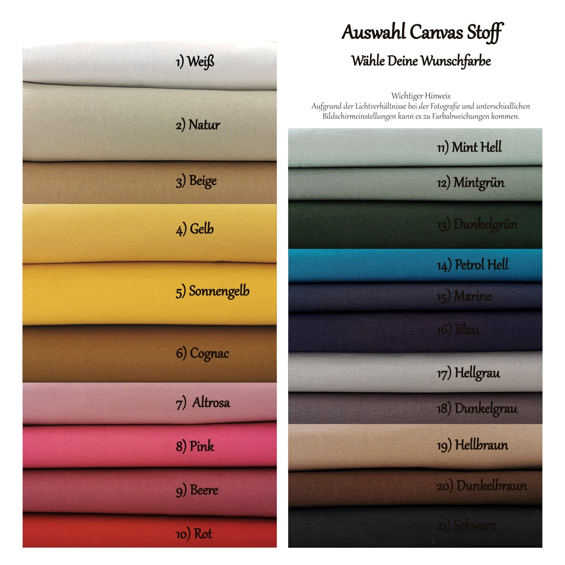 Große Stoffauswahl Baumwoll-Canvas Stoff von Elari Handmade Design